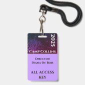 Moderne Paarse en zwarte kamp Badge (Voorzijde met lanyard)