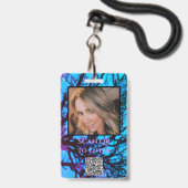 Moderne Paarse en zwarte kamp Badge (Achterkant met lanyard)