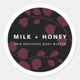 Moderne Paarse etiketten met botanische zwarte eti