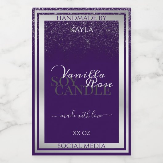 Moderne Paarse etiketten voor productverpakking Zi (Enkel label)