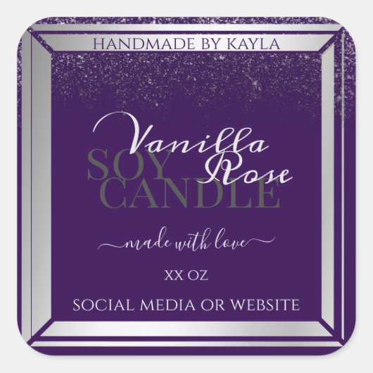 Moderne Paarse etiketten voor productverpakking Zi (Voorkant)