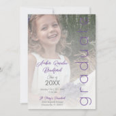 Moderne Paarse Fancy Vellum Overlay Effect Foto Kaart (Voorkant)