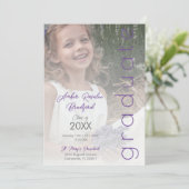 Moderne Paarse Fancy Vellum Overlay Effect Foto Kaart (Staand voorkant)