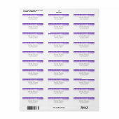 Moderne Paarse Faux Glitter Return Address Label (Full Sheet)