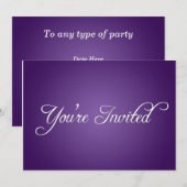 Moderne Paarse Feest Uitnodiging (Voorkant / Achterkant)