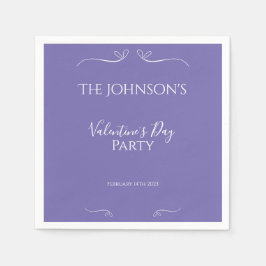 Moderne Paarse feest van de Valentijnsdag Servet