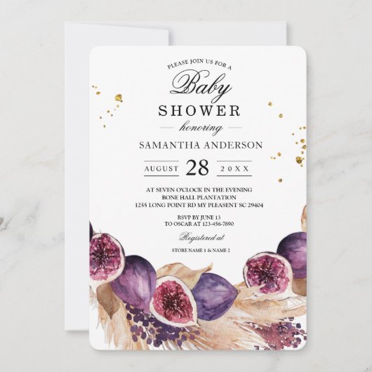 Moderne Paarse figuren en pampas- en goudvallen Kaart (Voorkant)