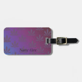 Moderne Paarse Floral Bagagelabel (Voorkant horizontaal)