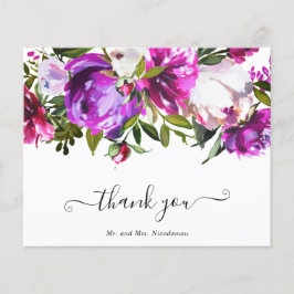 Moderne Paarse Floral Budget Weddenschap Hartelijk