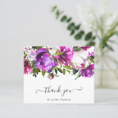 Moderne Paarse Floral Budget Weddenschap Hartelijk (Staand voorkant)