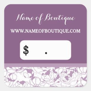Moderne Paarse "Floral Girly Boutique Price" Label