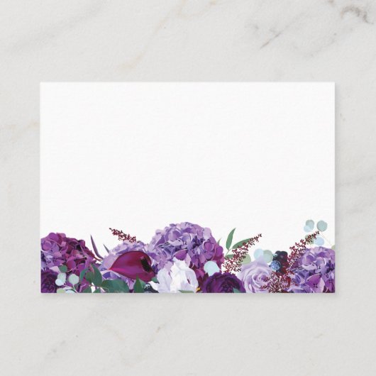 Moderne Paarse Floral Hartelijk dank Visitekaartje (Achterkant)