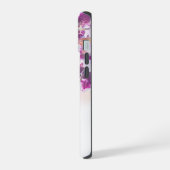 Moderne Paarse Floral iPhone 15 Case (Linkerkant)