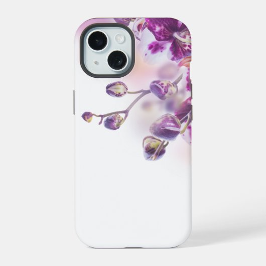 Moderne Paarse Floral iPhone 15 Case (Achterkant)