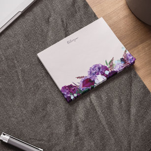 Moderne Paarse Floral Post-it® Notes