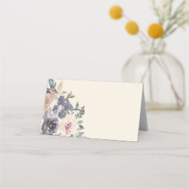 Moderne Paarse Floral Waterverf Elegant Wedding Plaatskaartje