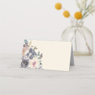 Moderne Paarse Floral Waterverf Elegant Wedding Plaatskaartje