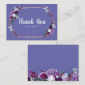 Moderne Paarse Floral Weddenschap Bedankt Modern Notitiekaartje (Voorkant / Achterkant)