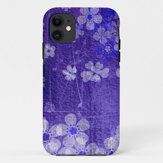Moderne paarse florale achtergrond Case-Mate iPhone case (Achterkant)