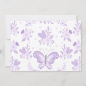Moderne Paarse foto Bloemenvlinder 1e verjaardag Kaart (Achterkant)