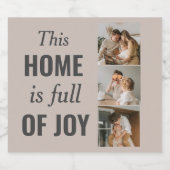 Moderne paarse foto- en familiefoto bier etiket (Enkel label)