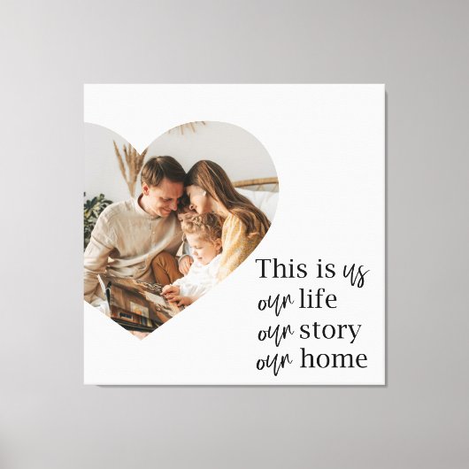 Moderne paarse foto- en familiefoto-cadeau canvas afdruk (Voorkant)