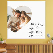 Moderne paarse foto- en familiefoto-cadeau canvas afdruk (Insitu (Woonkamer))