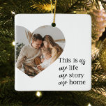 Moderne paarse foto- en familiefoto-cadeau keramisch ornament<br><div class="desc">Moderne paarse foto- en familiefoto-cadeau</div>