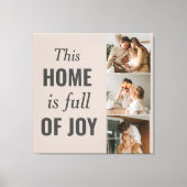 Moderne paarse foto- en familiefoto canvas afdruk (Voorkant)