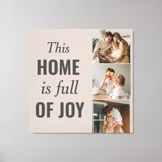 Moderne paarse foto- en familiefoto canvas afdruk (Voorkant)