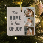 Moderne paarse foto- en familiefoto keramisch ornament<br><div class="desc">Moderne paarse foto- en familiefoto</div>