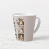 Moderne paarse foto- en familiefoto latte mok (Rechterhoek)