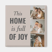 Moderne paarse foto- en familiefoto magneet (Voorkant)