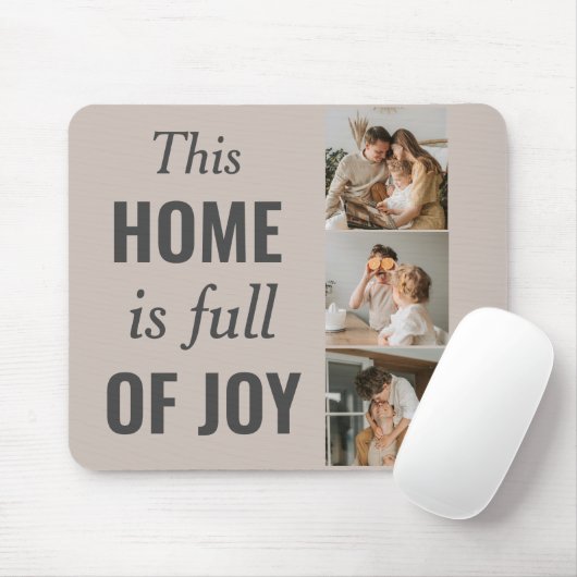 Moderne paarse foto- en familiefoto muismat (Met muis)