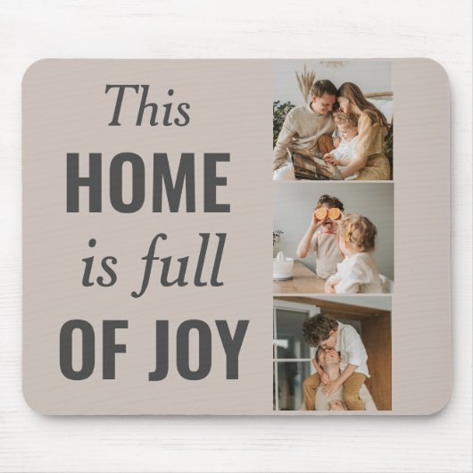 Moderne paarse foto- en familiefoto muismat (Voorkant)