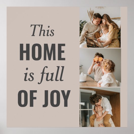 Moderne paarse foto- en familiefoto poster (Voorkant)