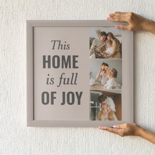 Moderne paarse foto- en familiefoto poster