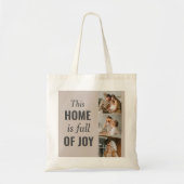Moderne paarse foto- en familiefoto tote bag (Voorkant)