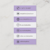 Moderne Paarse foto Sociale media Visitekaartje (Achterkant)