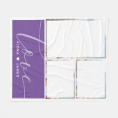 Moderne Paarse fotocollage-liefhebber gepersonalis Fleece Deken (Voorkant (Horizontaal))