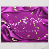 Moderne Paarse fotocollage slaat de Kaart Datum op (Achterkant)