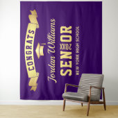 Moderne paarse fotohokje achtergrond voor afstuder wandkleed (In situ)