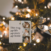 Moderne paarse foto's en familiekwart loffelijk keramisch ornament