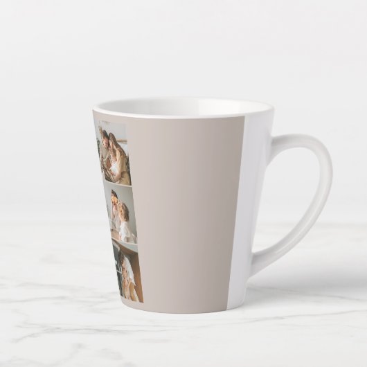 Moderne paarse foto's en familiekwart loffelijk latte mok (Rechts)