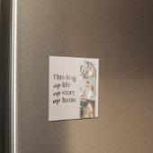 Moderne paarse foto's en familiekwart loffelijk magneet