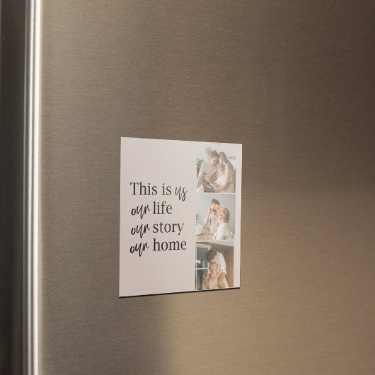 Moderne paarse foto's en familiekwart loffelijk magneet