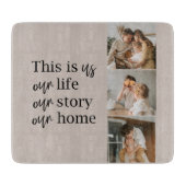 Moderne paarse foto's en familiekwart loffelijk snijplank (Voorkant)