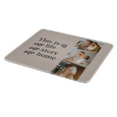 Moderne paarse foto's en familiekwart loffelijk snijplank (Hoek)