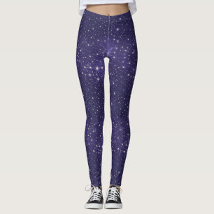Moderne Paarse Galaxy Kosmisch Universum Ruimte St Leggings