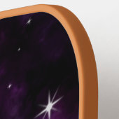 Moderne Paarse Galaxy Nebula Aangepaste naam Pickleball Paddle (Links Detail)